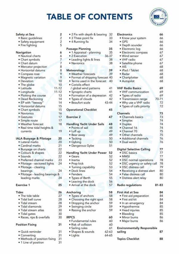 SIA-inshore-skipper-pdf-manual-P1 ISSA PDF Handbook index page for inshore skipper textbook